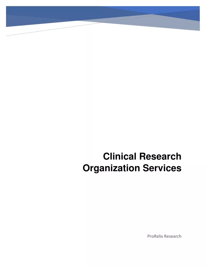 clinical research organization services