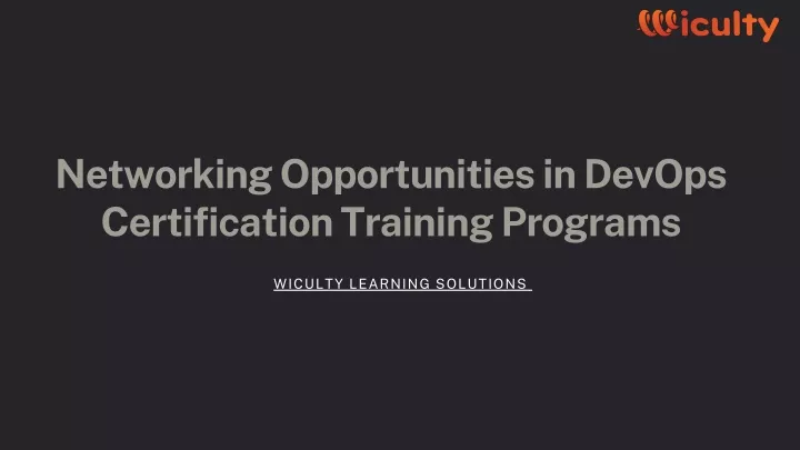 networking opportunities in devops certification
