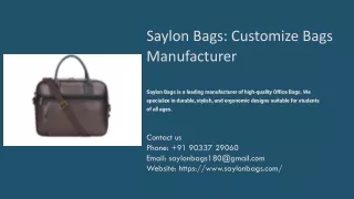 Customize Bags Manufacturer, Best Customize Bags Manufacturer
