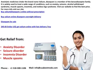 Buy valium online for muscle spasms and anxiety disorder