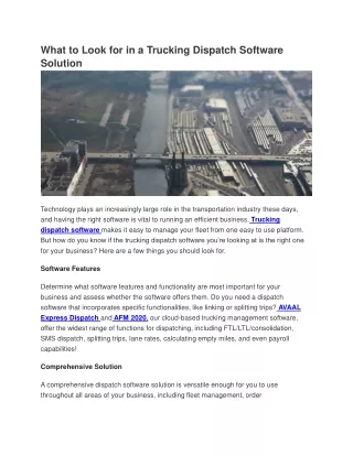 what to look for in a trucking dispatch software