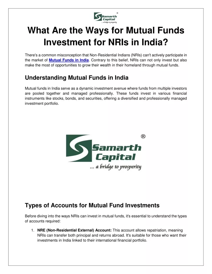 what are the ways for mutual funds investment