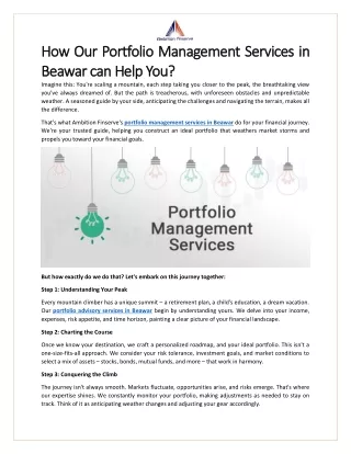 How Our Portfolio Management Services in Bewear can Help You