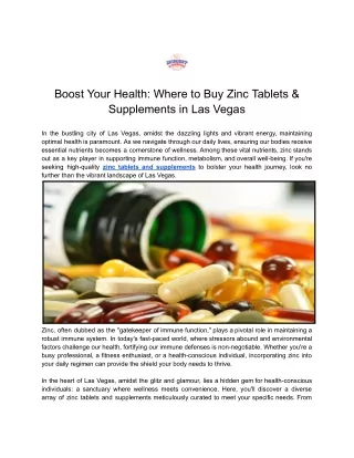 Boost Your Health_ Where to Buy Zinc Tablets & Supplements in Las Vegas