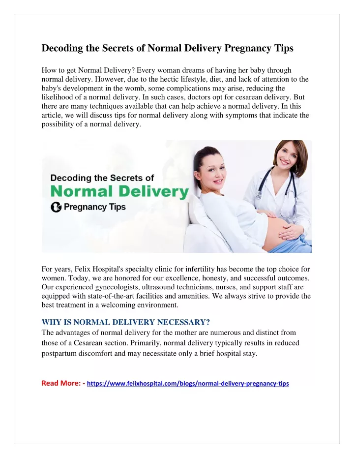 decoding the secrets of normal delivery pregnancy