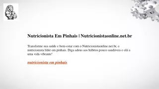 Nutricionista Em Pinhais  Nutricionistaonline.net.br