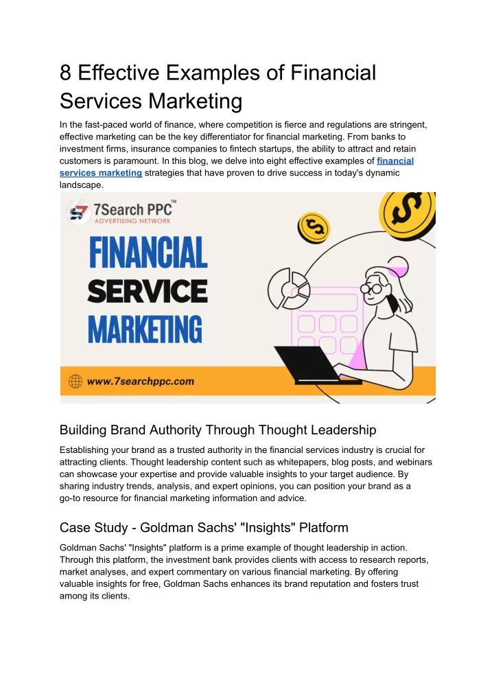 8 effective examples of financial services