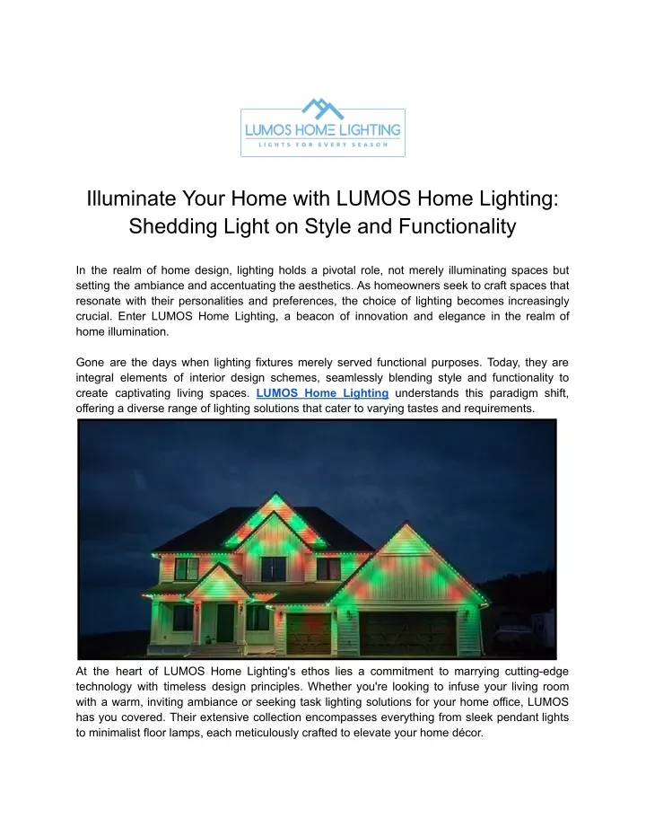 illuminate your home with lumos home lighting