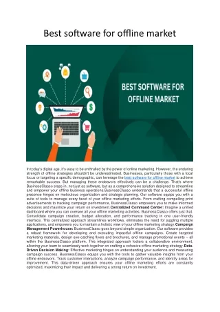 Best software for offline market