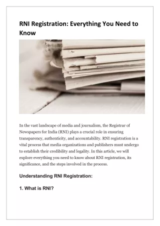 RNI Registration: Everything You Need to Know