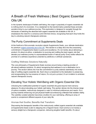 A Breath of Fresh Wellness _ Best Organic Essential Oils UK