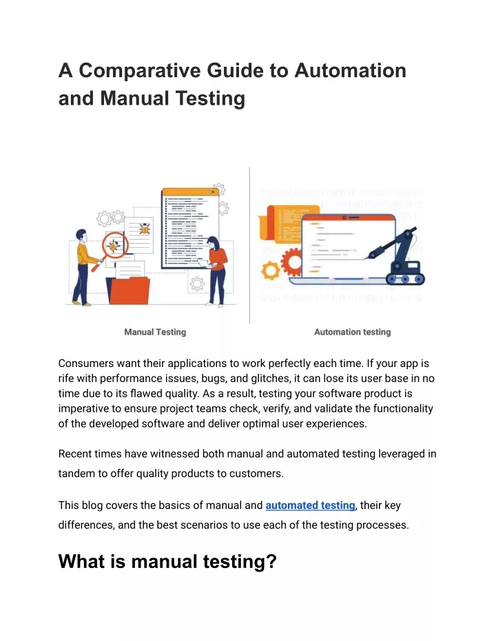 a comparative guide to automation and manual