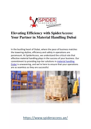 Streamlined Material Handling Solutions in Dubai