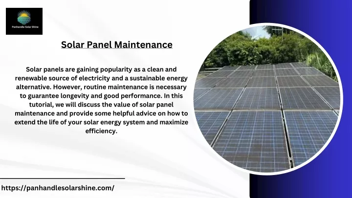 solar panel maintenance