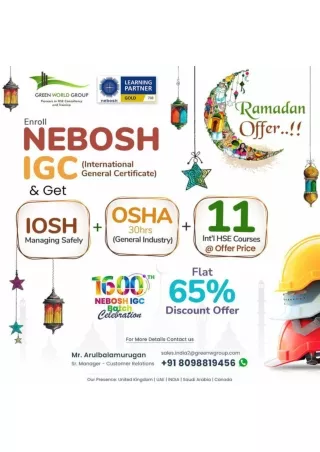Amplifying  Opportunities for HSE Professional Nebosh IGC in  Chennai