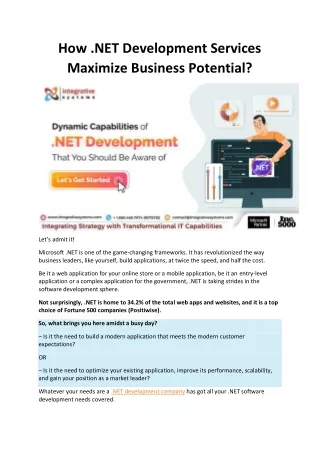 How .NET Development Services Maximize Business Potential