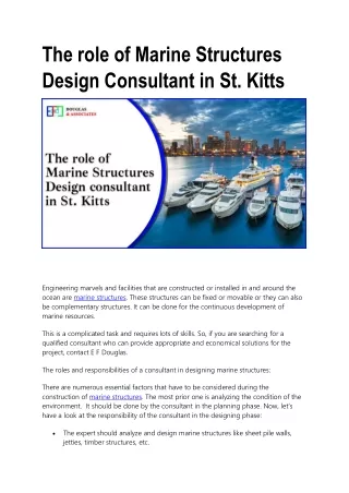 Marine Structures Design Consultant PDF