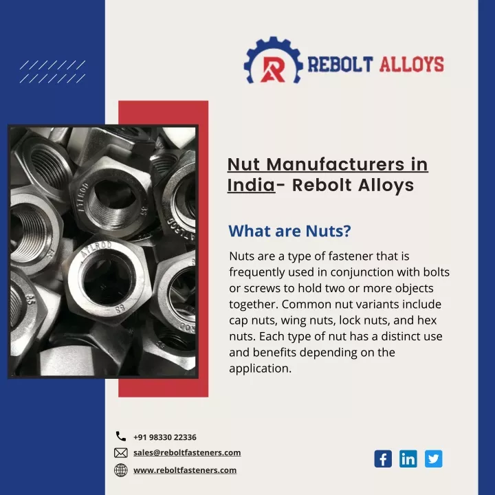 nut manufacturers in india rebolt alloys