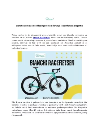 Bianchi racefietsen en kledingoverhemden: rijd in comfort en elegantie