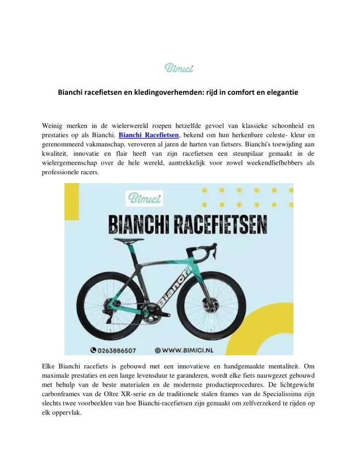 bianchi racefietsen en kledingoverhemden rijd