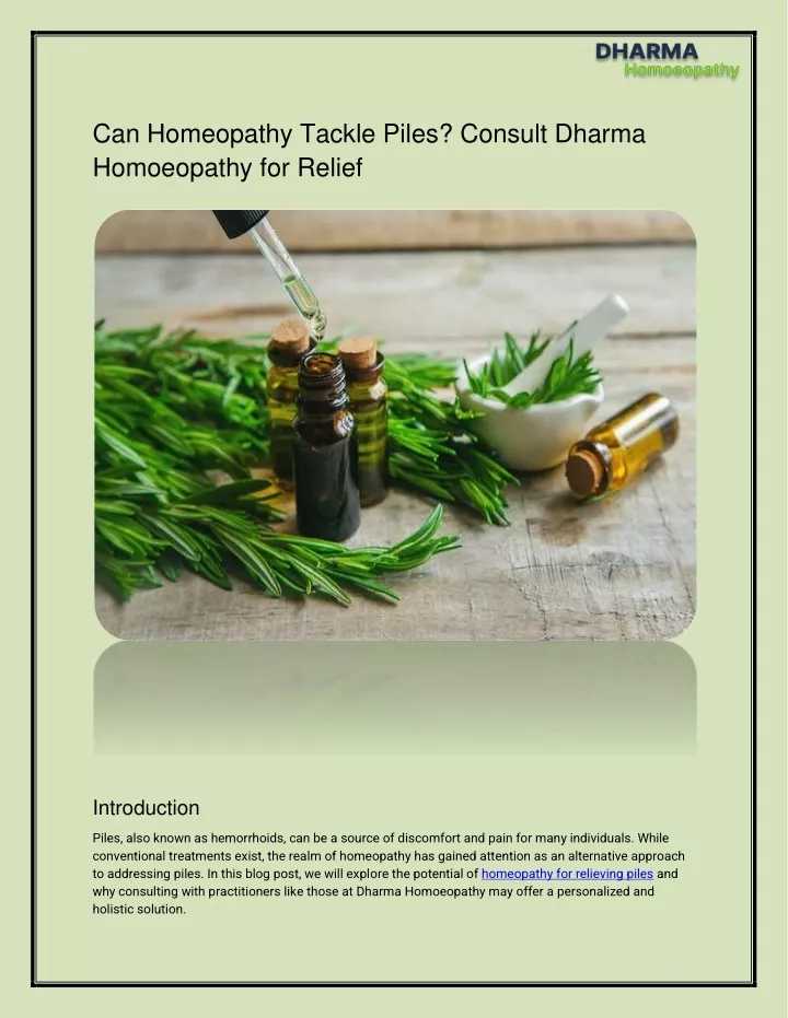 can homeopathy tackle piles consult dharma