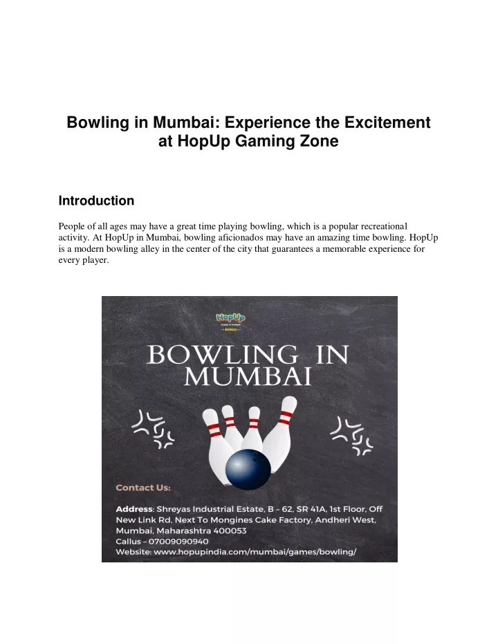 bowling in mumbai experience the excitement