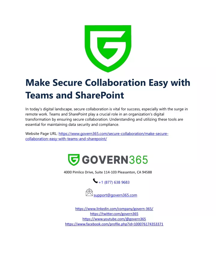 make secure collaboration easy with teams