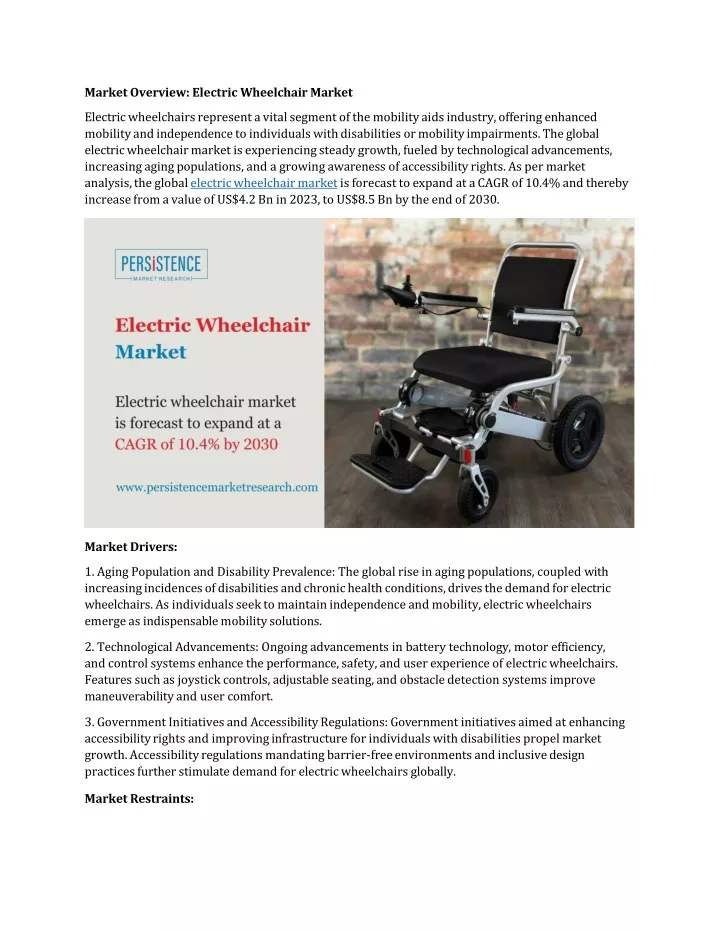 market overview electric wheelchair market