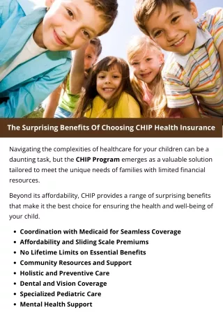 The Surprising Benefits Of Choosing CHIP Health Insurance