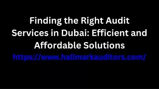 Finding the Right Audit Services in Dubai Efficient and Affordable Solutions