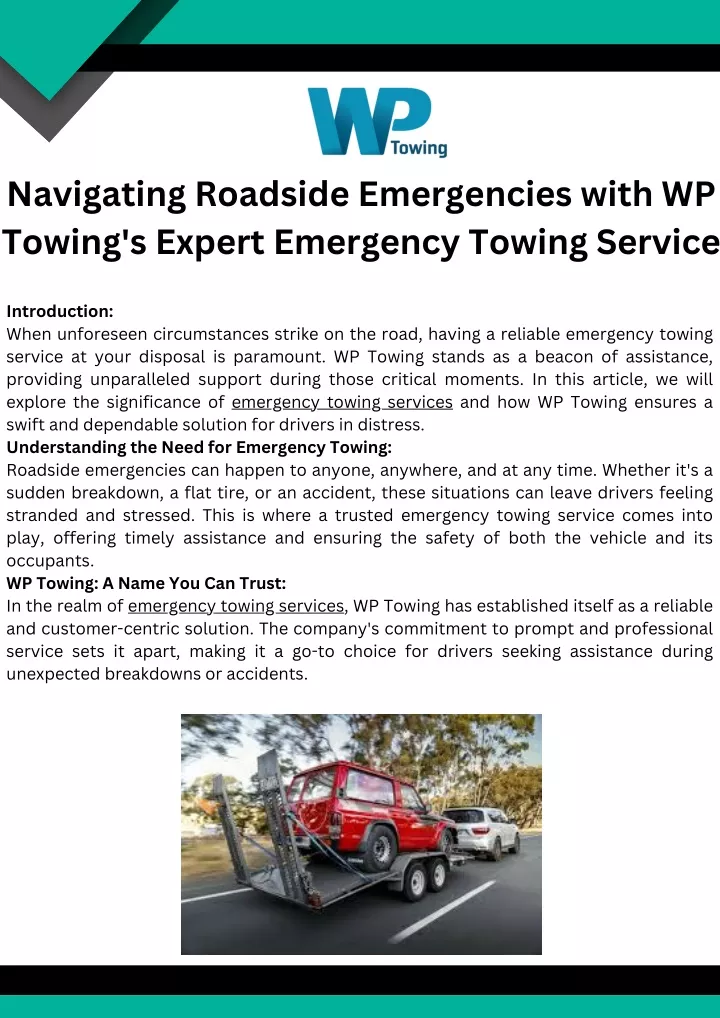 navigating roadside emergencies with wp towing