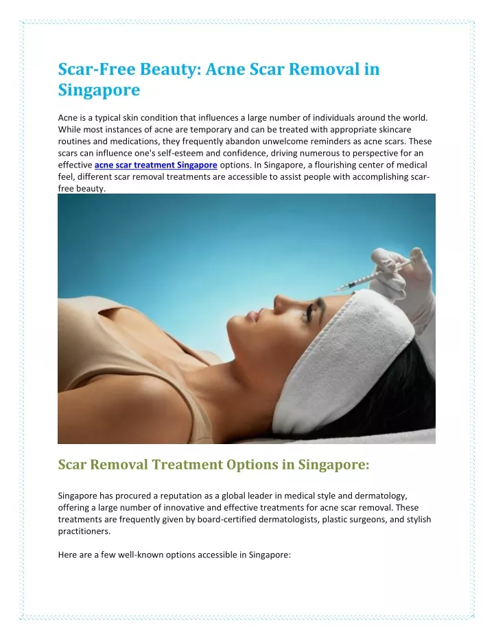 scar free beauty acne scar removal in singapore