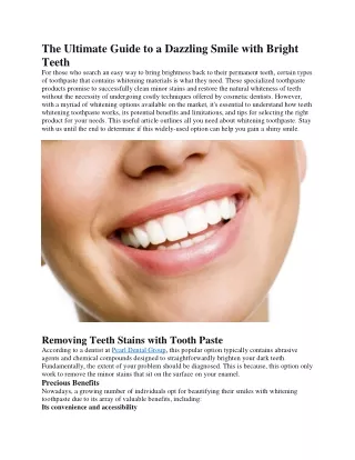 The Ultimate Guide to a Dazzling Smile with Bright Teeth