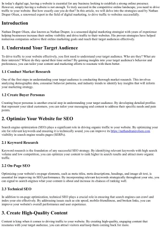 How to Drive Traffic to Your Website: Nathan Draper's Strategies Revealed