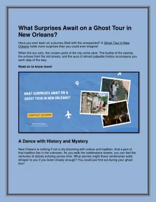 What Surprises Await on a Ghost Tour in New Orleans