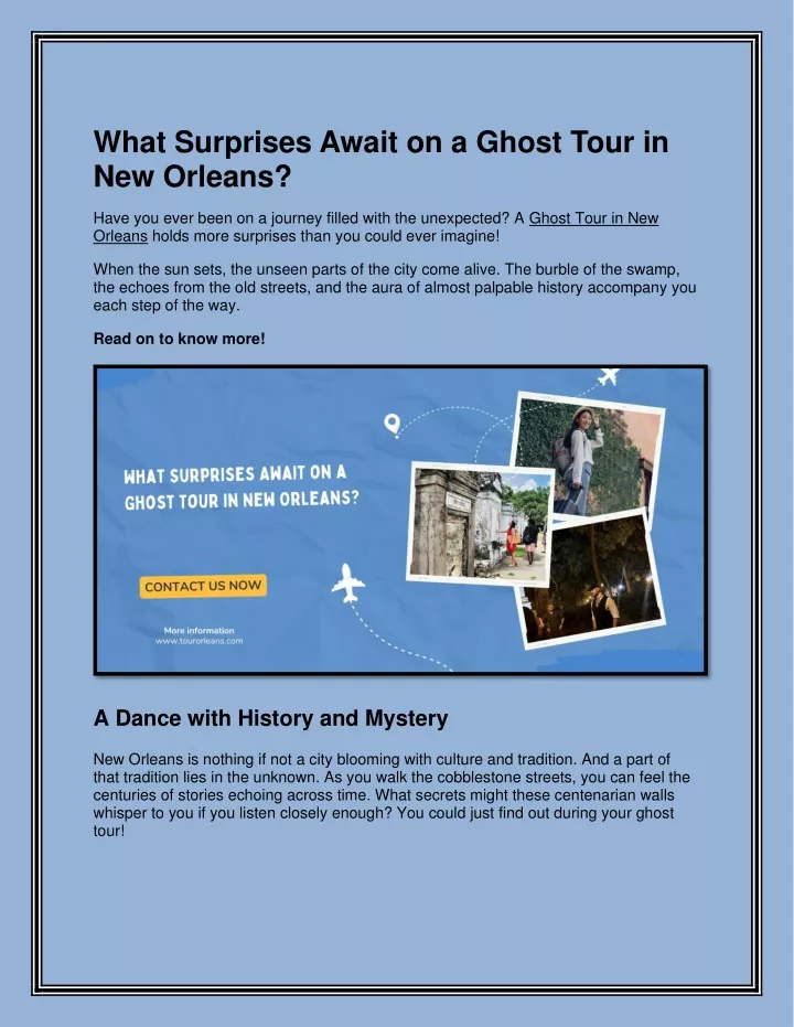 what surprises await on a ghost tour