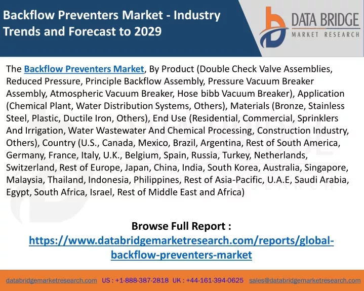 backflow preventers market industry trends