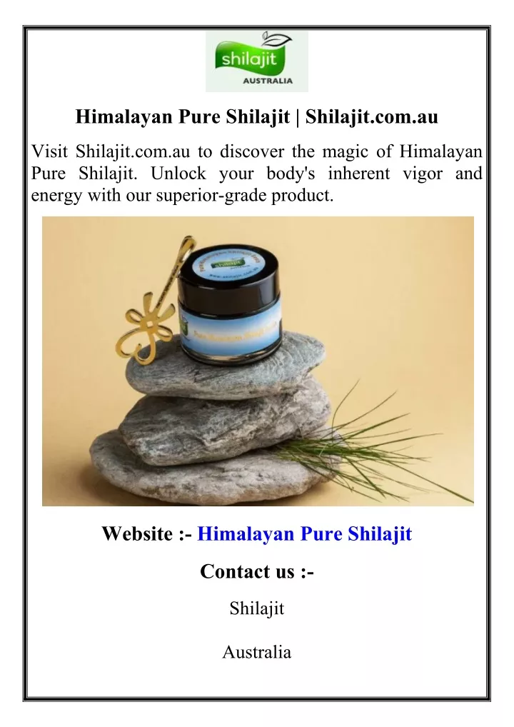 himalayan pure shilajit shilajit com au