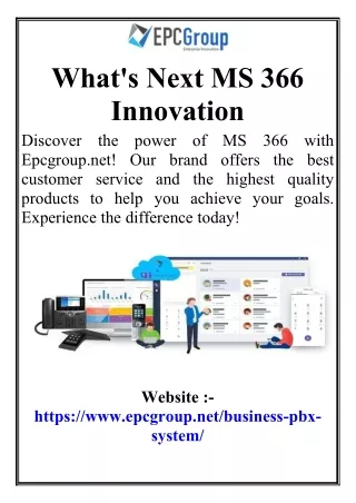 What's Next MS 366 Innovation
