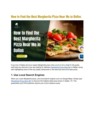 How to Find the Best Margherita Pizza Near Me in Dallas