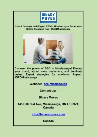 Unlock Success with Expert SEO in Mississauga - Boost Your Online Presence Now!