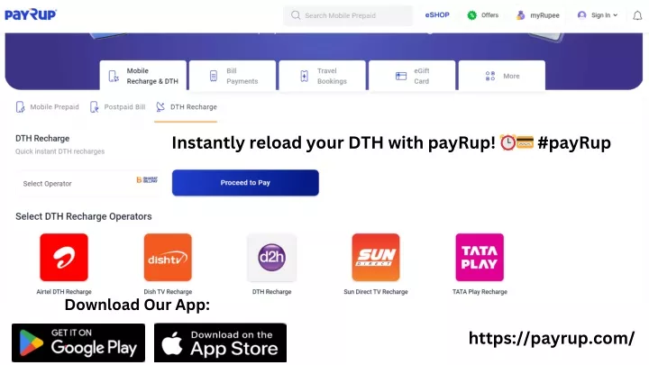 instantly reload your dth with payrup payrup