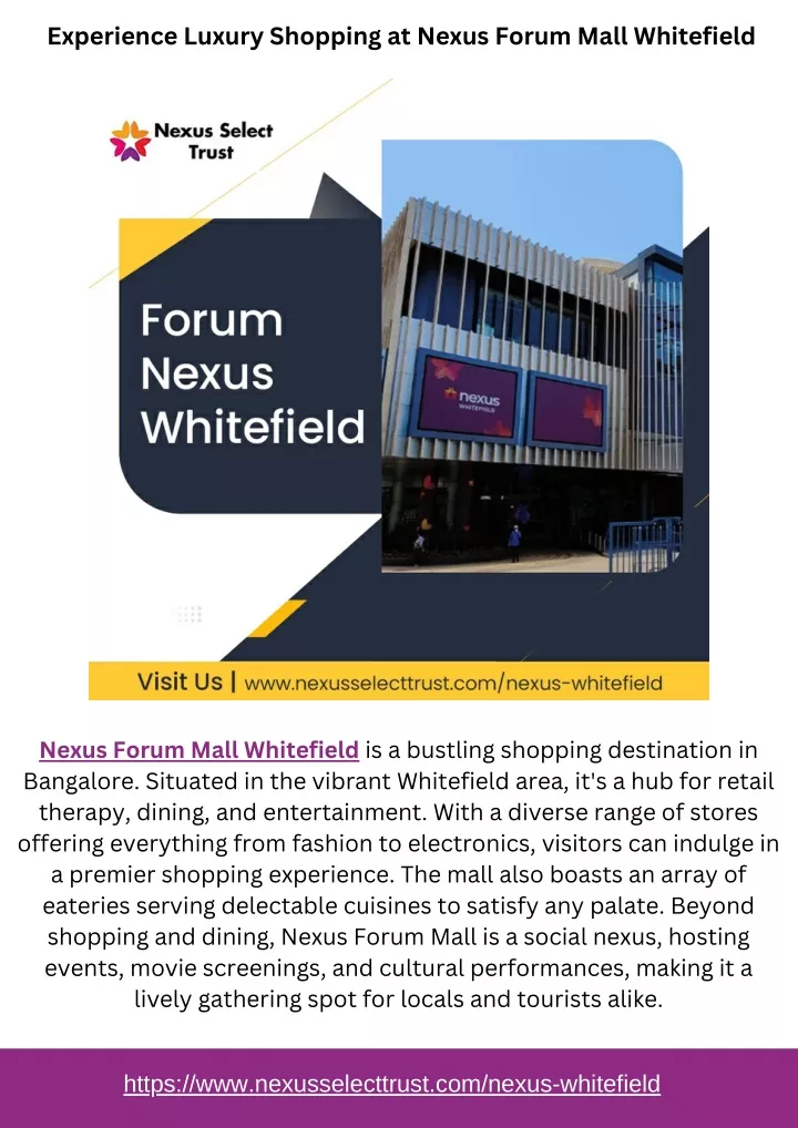 experience luxury shopping at nexus forum mall