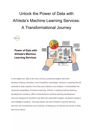 Unlock the Power of Data with AIVeda’s Machine Learning Services: A Transformati