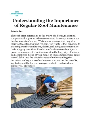 understanding the importance of regular roof