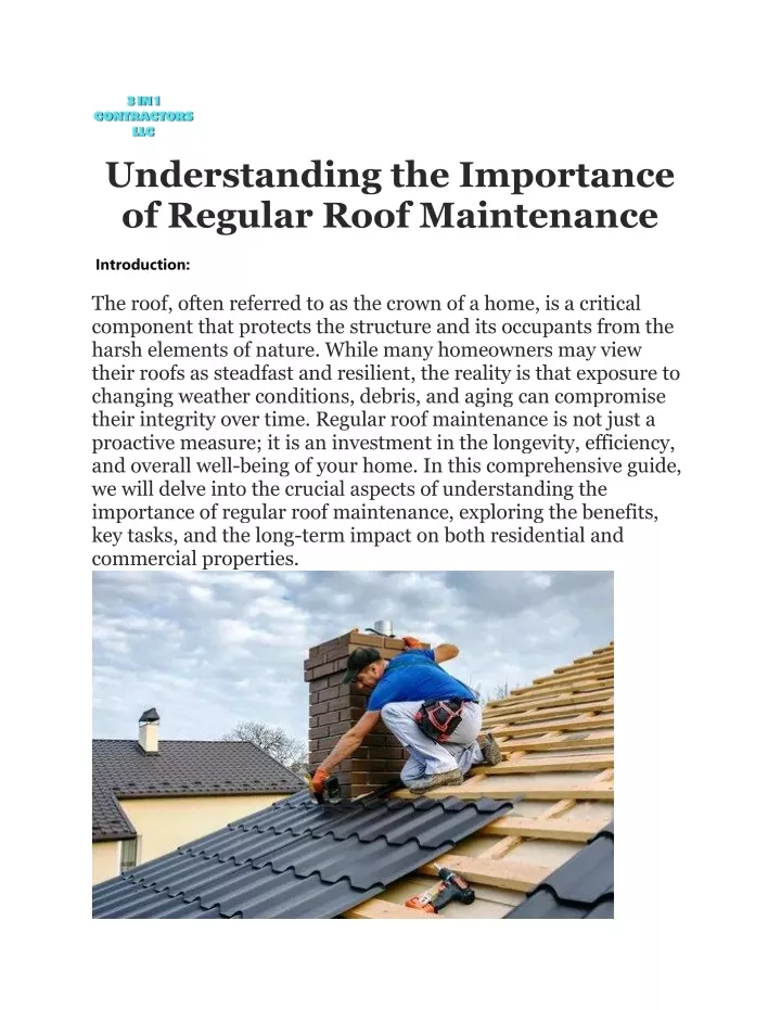 understanding the importance of regular roof