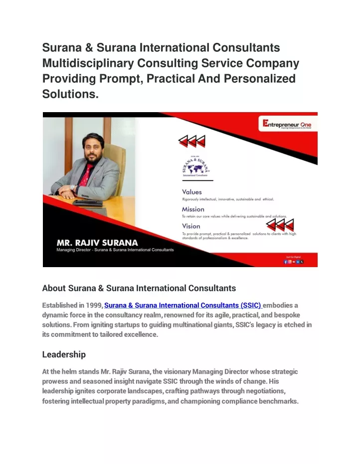 surana surana international consultants