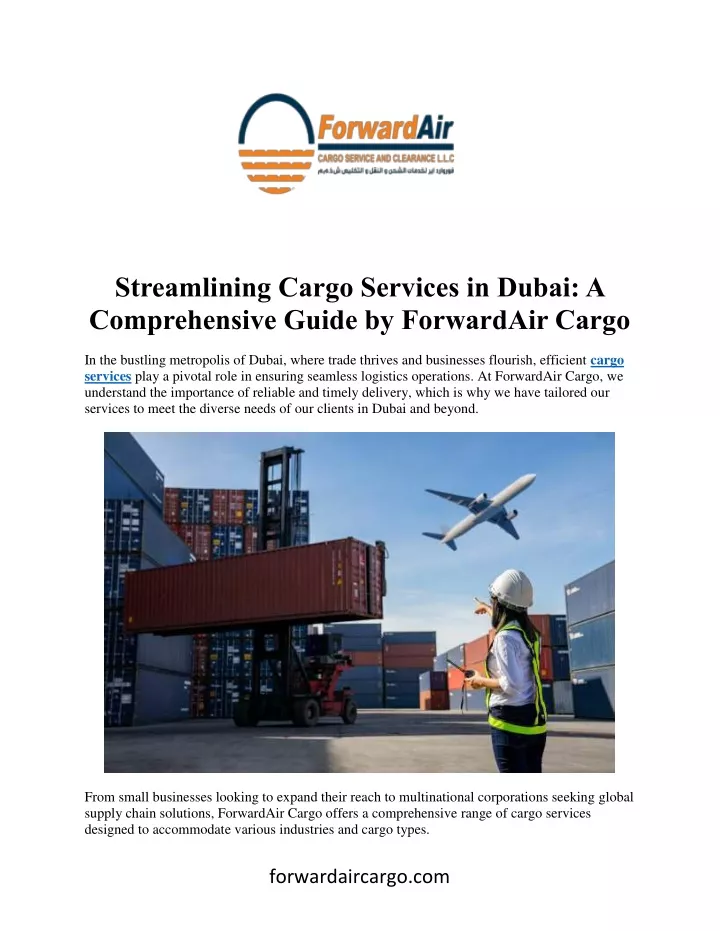 streamlining cargo services in dubai