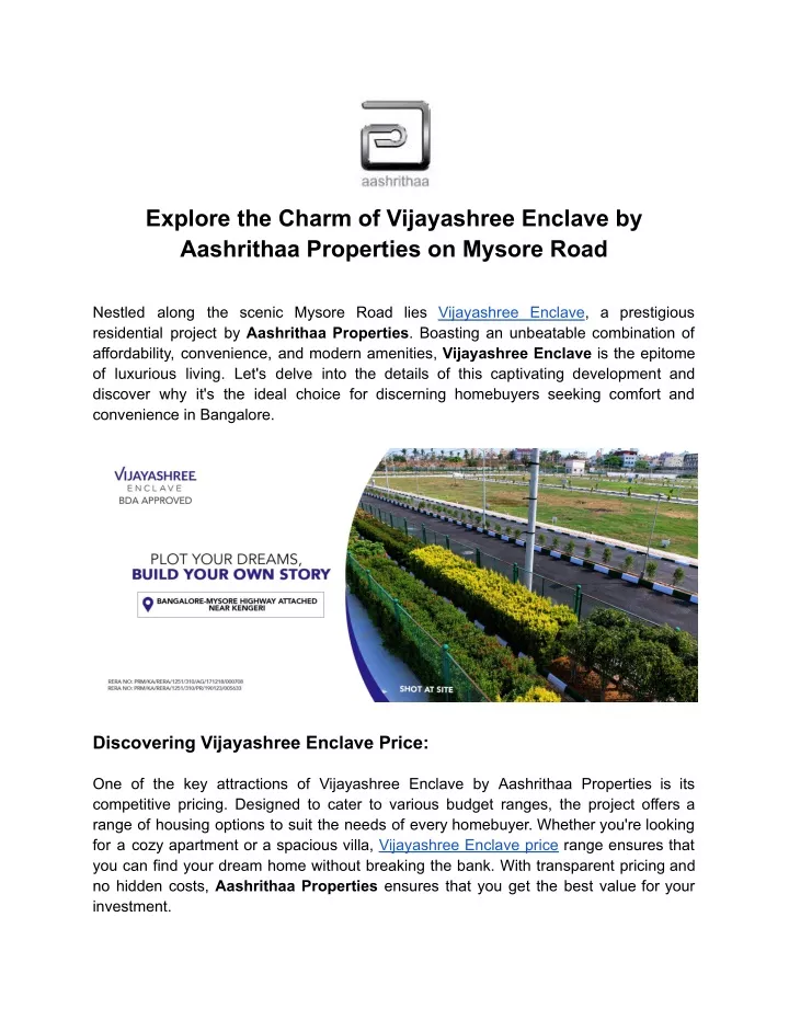 explore the charm of vijayashree enclave