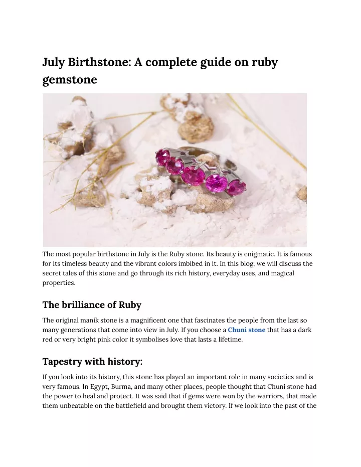 july birthstone a complete guide on ruby gemstone